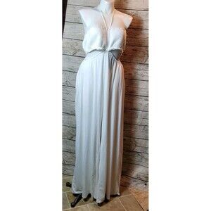 white long dress for pregnant White Nude Maternity Photoshoot Dress Gown